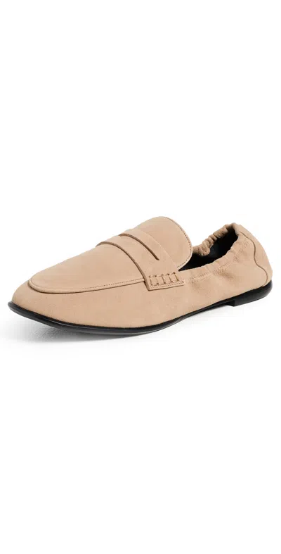 Simkhai Danna Suede Loafers Light Camel In Animal Print