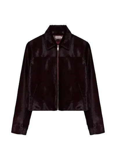 Simkhai Daria Calf-hair Jacket In Purple