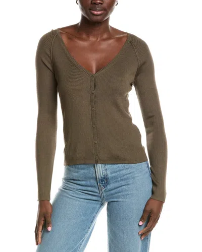 Simkhai Darlene Silk & Cashmere-blend Cardigan In Green