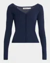 Simkhai Darlene Silk-cashmere Cardigan In Blue