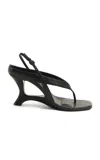 Simkhai Darya Leather Wedge Thong Sandal In Black