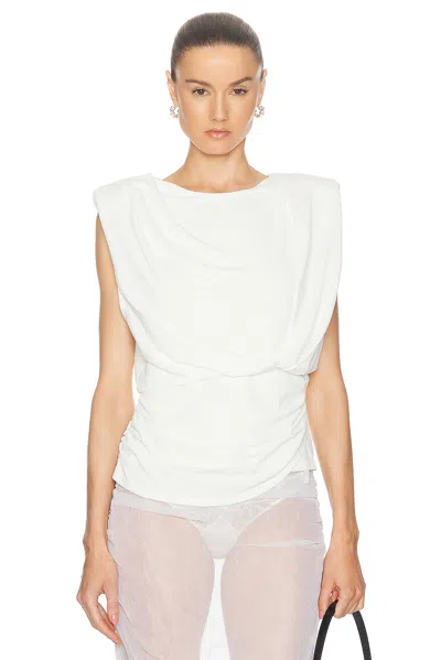 Simkhai Daton Draped Jersey Top In Ivory