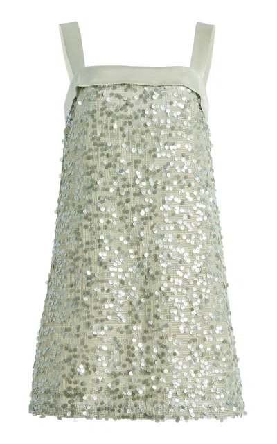 Simkhai Davina Embellished Mini Dress Mint In Multi