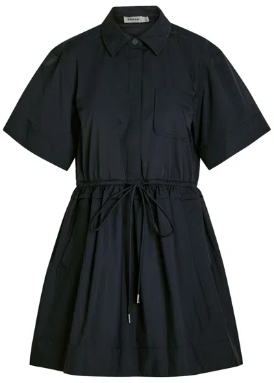 Simkhai Dawson Shell Mini Shirt Dress In Black