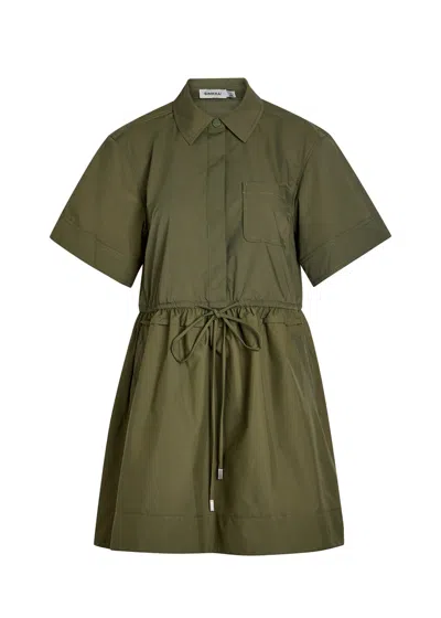 Simkhai Dawson Shell Mini Shirt Dress In Green