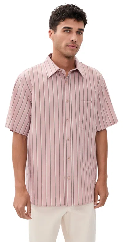 Simkhai Deacon Oversized Shirt Rose Stripe In Pink