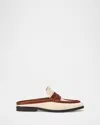 Simkhai Dean Canvas Combo Loafer Mules Natural Saddle In Multi