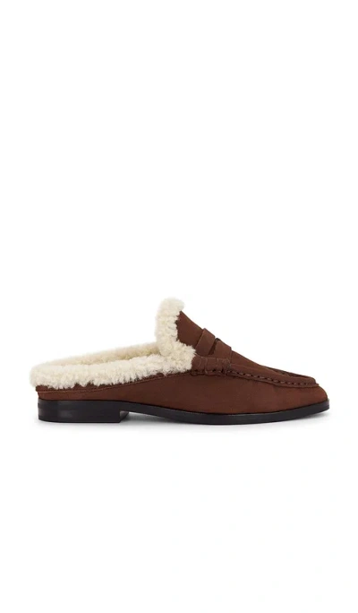 Simkhai Dean Shearling Loafer Mule In Brown