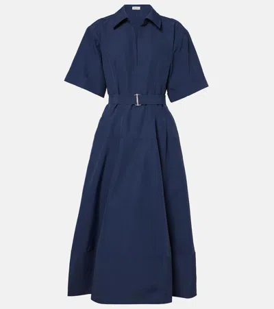 Simkhai Deanna Belted Faille Midi Dress In Blue
