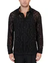 Simkhai Lace Button Down Shirt In Black
