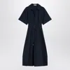 Simkhai Womens Midnight Deanna Belted-waist Cotton-blend Midi Dress