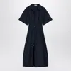 Simkhai Womens Midnight Deanna Belted-waist Cotton-blend Midi Dress