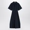Simkhai Womens Midnight Deanna Belted-waist Cotton-blend Midi Dress In Blue