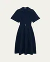 Simkhai Womens Midnight Deanna Belted Cotton-blend Midi Dress In Midnight
