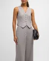 Simkhai Deb Wool Suiting Vest In Heather Gray