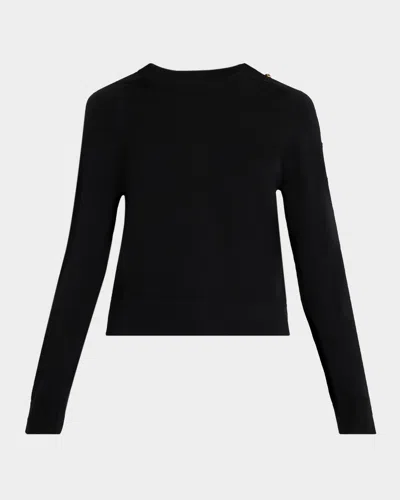 Simkhai Declan Buttoned Merino Wool Sweater In Black