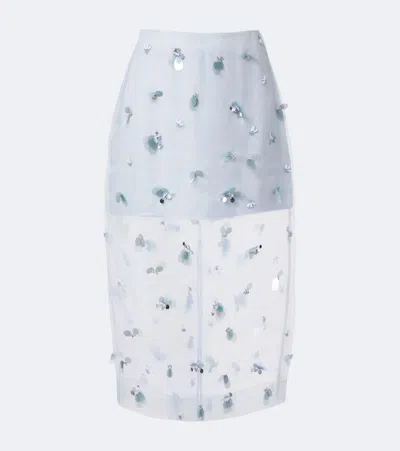 Simkhai Delilah Embellished Midi Skirt In Blue