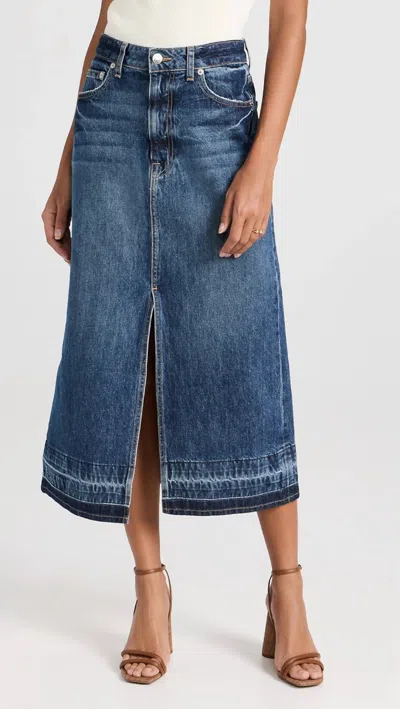 SIMKHAI DELLA RELEASE HEM MIDI SKIRT IN CORONADO