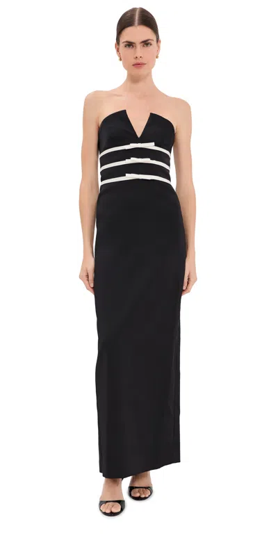 Simkhai Delore Strapless Bustier Gown In Black