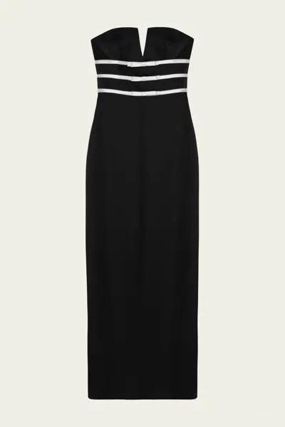 Simkhai Delore Bustier Gown In Black Frost Multi
