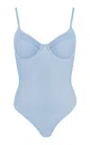 Simkhai Demi Bustier One-piece Swimsuit In Light Blue
