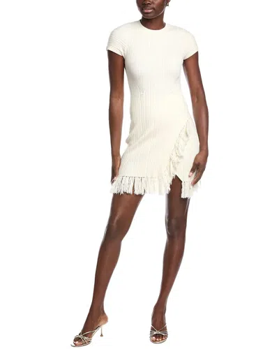 Simkhai Demitria Crewneck Mini Dress With Wrap In Neutral