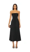 Simkhai Dennison Strapless Bustier Midi Dress In 黑色