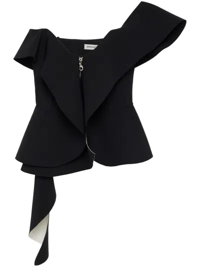 Simkhai Desiree Strapless Stretch-crepe Bustier Top In Black