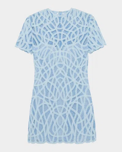 Simkhai Desiree Scalloped Macrame Mini Dress In Neutral