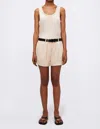 Simkhai Devan Pleated Shorts In Ecru In White