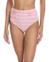 Simkhai Diana High Waisted Bikini Bottom Berry Multi In Pink
