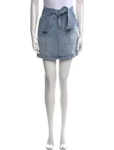 Pre-owned Simkhai Distressed Accents Mini Skirt In Blue