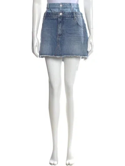 Pre-owned Simkhai Distressed Accents Mini Skirt In Blue