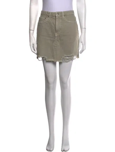 Pre-owned Simkhai Distressed Accents Mini Skirt In Green