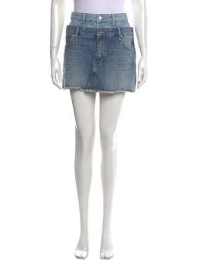 Pre-owned Simkhai Distressed Accents Mini Skirt W/ Tags In Blue