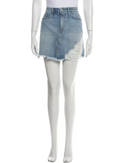 Pre-owned Simkhai Distressed Accents Mini Skirt W/ Tags In Blue