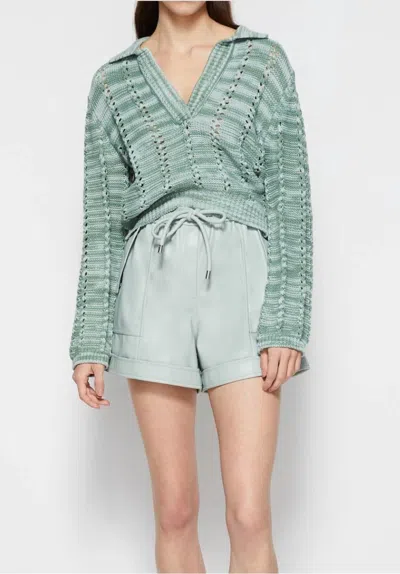 Simkhai Doah Vegan Leather Shorts In Lichen In Green