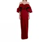 Simkhai Dorina Off Shoulder Dress In Cherry In Red