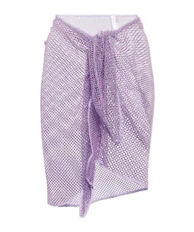 Simkhai Doris Embellished Mesh Beach Cover-up In Purple