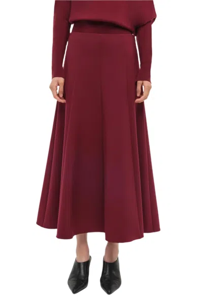 Simkhai Dottie Aline Midi Skirt In Oxblood In Red