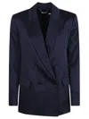 Simkhai Double-breasted Blazer With Sharp Lapels In Blue