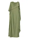 Simkhai Womens Olive Izel Caped Satin Maxi Gown In Green
