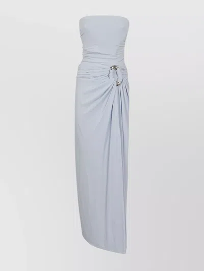 Simkhai Draped Fabric Strapless Gown In Blue