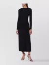Simkhai Draped Jersey Maxi Dress With Long Sleeves In Black