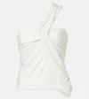 Simkhai Nathreen Draped One-shoulder Top In White