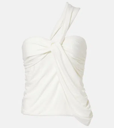 Simkhai Womens Nathreen Draped Jersey Top White
