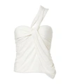 Simkhai Nathreen Draped One-shoulder Top In White