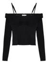 Simkhai Draped Off-shoulder Top In Black