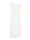 Simkhai Draped One-shoulder Dress In White