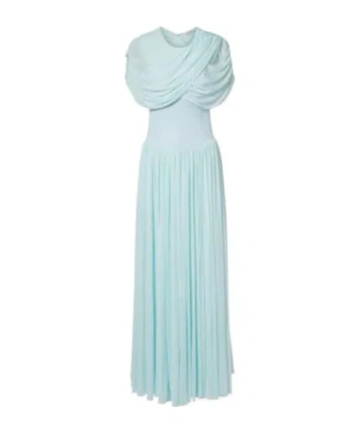 Simkhai Draped Pleated Gown In Blue